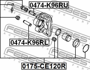 Febest 0175-CE120R - Ремкомплект, тормозной суппорт unicars.by