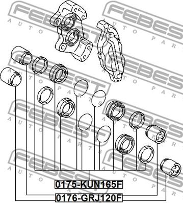 Febest 0175-KUN165F - Ремкомплект, тормозной суппорт unicars.by