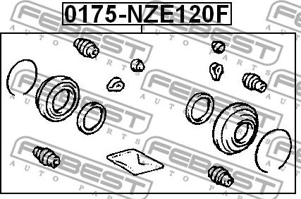 Febest 0175-NZE120F - Ремкомплект, тормозной суппорт unicars.by