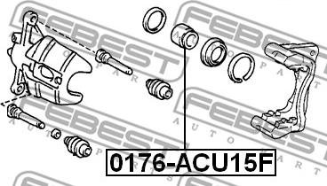 Febest 0176-ACU15F - Поршень, корпус скобы тормоза unicars.by