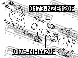 Febest 0176-NHW20F - Поршень, корпус скобы тормоза unicars.by