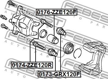 Febest 0173-GRX120F - Пыльник, управление корпуса скобы тормоза unicars.by