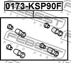 Febest 0173-KSP90F - Комплект направляющей гильзы, тормозной поршень unicars.by