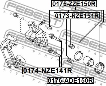 Febest 0175-ZZE150R - Ремкомплект, тормозной суппорт unicars.by