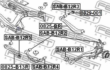 Febest SAB-B12R2 - Сайлентблок, рычаг подвески колеса unicars.by