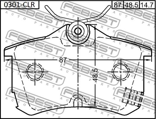 Febest 0301-CLR - Тормозные колодки, дисковые, комплект unicars.by