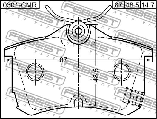 Febest 0301-CMR - Тормозные колодки, дисковые, комплект unicars.by