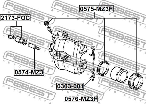 Febest 0303-001 - Пружина, колодки дискового тормоза unicars.by