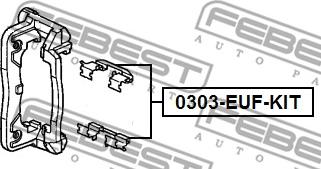 Febest 0303-EUF-KIT - Комплектующие для колодок дискового тормоза unicars.by