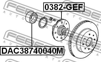 Febest DAC38740040M - Подшипник ступицы колеса unicars.by