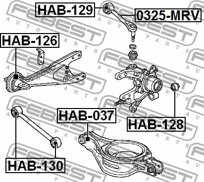 Febest HAB-130 - Сайлентблок, рычаг подвески колеса unicars.by