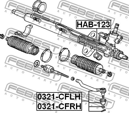 Febest 0321-CFRH - Наконечник рулевой тяги, шарнир unicars.by