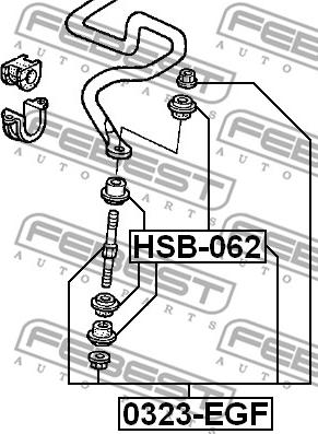 Febest HSB-062 - Подвеска, стойка вала unicars.by