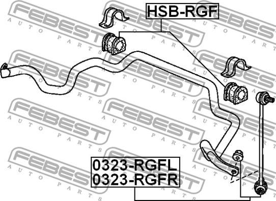 Febest 0323-RGFL - Тяга / стойка, стабилизатор unicars.by