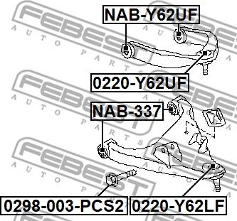 Febest 0298-003-PCS2 - Болт крепления, рычаг unicars.by