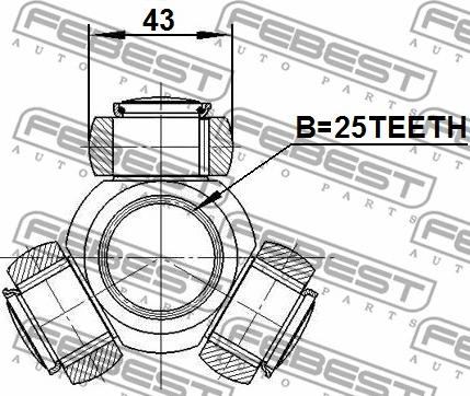 Febest 0216-V10M - Трипоид, муфта с шипами, приводной вал unicars.by