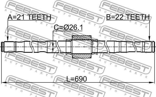 Febest 0212-E11RH - Приводной вал unicars.by