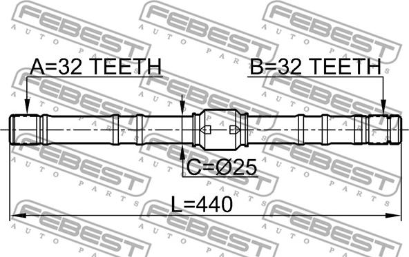 Febest 0212-SR20RH - Приводной вал unicars.by