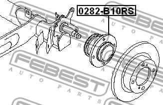 Febest 0282-B10RS - Ступица колеса, поворотный кулак unicars.by