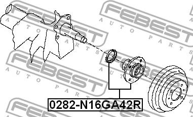 Febest 0282-N16GA42R - Ступица колеса, поворотный кулак unicars.by