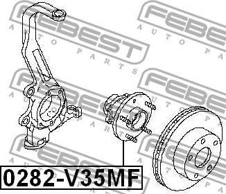 Febest 0282-V35MF - Ступица колеса, поворотный кулак unicars.by