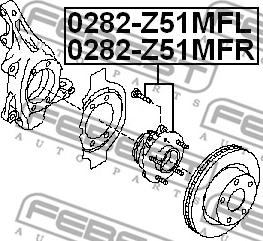 Febest 0282-Z51MFR - Ступица колеса, поворотный кулак unicars.by