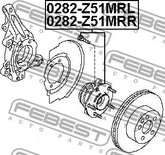 Febest 0282-Z51MRL - Ступица колеса, поворотный кулак unicars.by