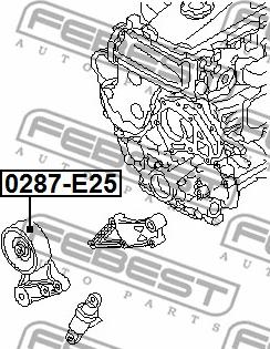 Febest 0287-E25 - Ролик, поликлиновый ремень unicars.by