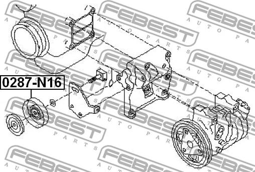 Febest 0287-N16 - Ролик, поликлиновый ремень unicars.by