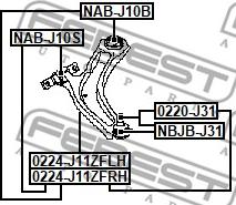 Febest 0224-J11ZFRH - Рычаг подвески колеса unicars.by