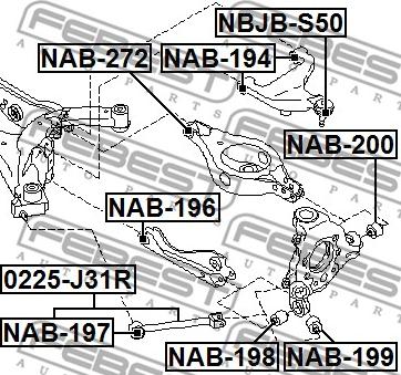 Febest NAB-198 - Сайлентблок, рычаг подвески колеса unicars.by