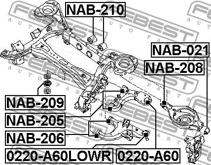 Febest 0220-A60LOWR - Шаровая опора, несущий / направляющий шарнир unicars.by