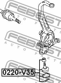 Febest 0220-V35 - Шаровая опора, несущий / направляющий шарнир unicars.by