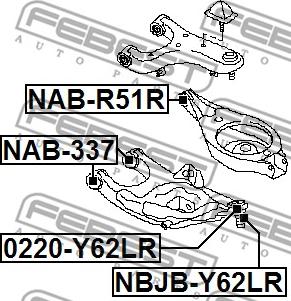 Febest 0220-Y62LR - Шаровая опора, несущий / направляющий шарнир unicars.by