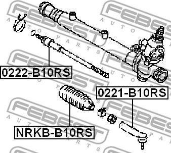 Febest 0221-B10RS - Наконечник рулевой тяги, шарнир unicars.by