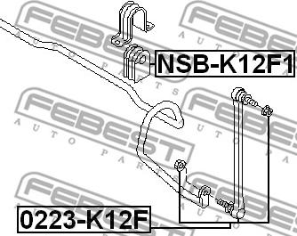 Febest 0223-K12F - Тяга / стойка, стабилизатор unicars.by