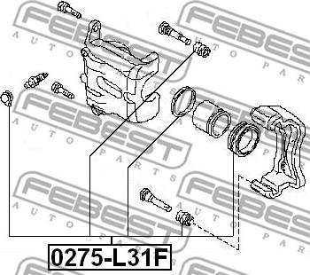 Febest 0275-L31F - Ремкомплект, тормозной суппорт unicars.by