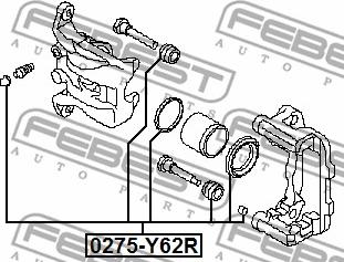 Febest 0275-Y62R - Ремкомплект, тормозной суппорт unicars.by