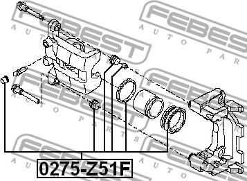 Febest 0275-Z51F - Ремкомплект, тормозной суппорт unicars.by