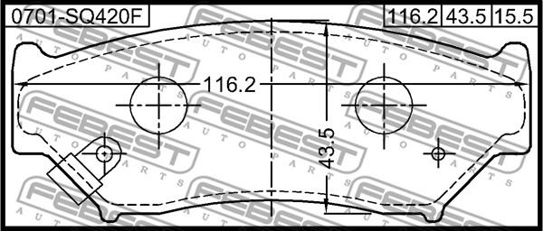 Febest 0701-SQ420F - Тормозные колодки, дисковые, комплект unicars.by