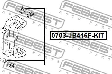 Febest 0703-JB416F-KIT - Комплектующие для колодок дискового тормоза unicars.by