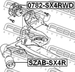 Febest 0782-SX4RWD - Ступица колеса, поворотный кулак unicars.by