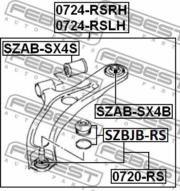 Febest SZAB-SX4B - Сайлентблок, рычаг подвески колеса unicars.by