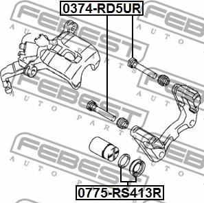 Febest 0775-RS413R - Ремкомплект, тормозной суппорт unicars.by