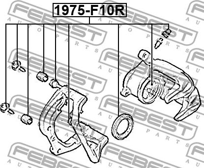 Febest 1975-F10R - Ремкомплект, тормозной суппорт unicars.by