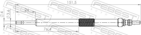 Febest 14642-001 - Свеча накаливания unicars.by