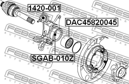 Febest SGAB-010Z - Сайлентблок, рычаг подвески колеса unicars.by