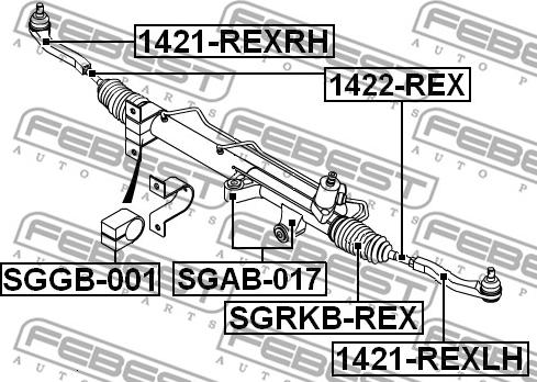 Febest 1422-REX - Осевой шарнир, рулевая тяга unicars.by