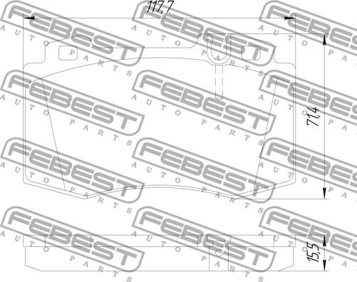 Febest 1601-211F - Тормозные колодки, дисковые, комплект unicars.by