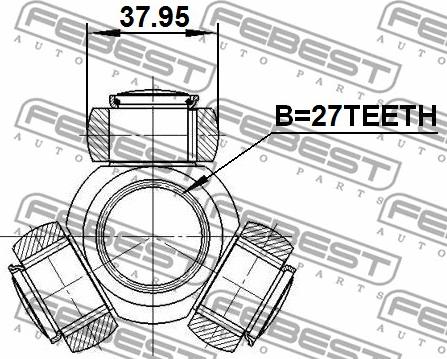 Febest 1616-221 - Трипоид, муфта с шипами, приводной вал unicars.by